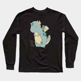 Cute little shy dragon illustration Long Sleeve T-Shirt